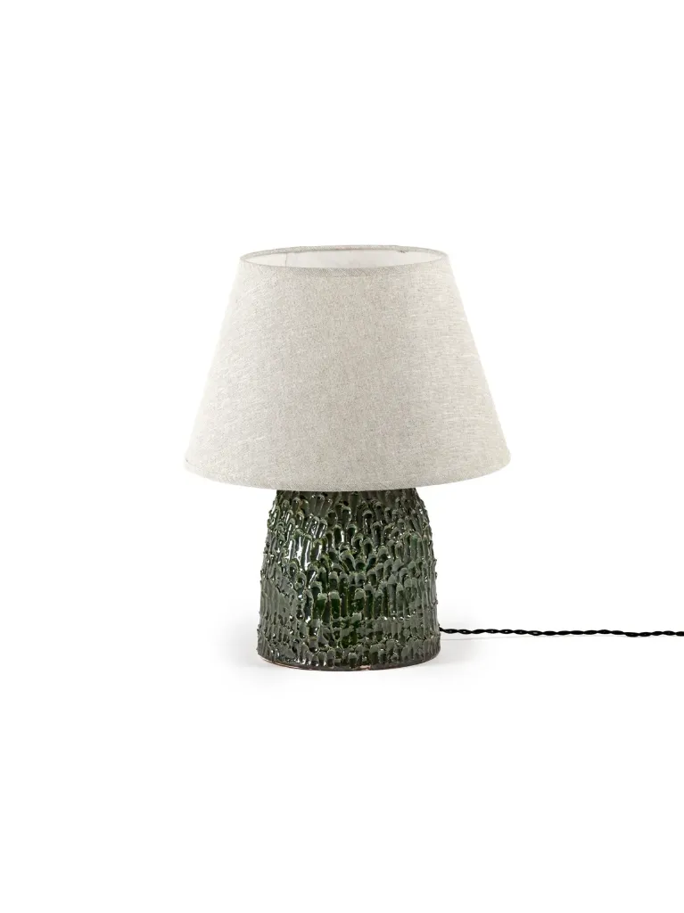 TABLE LAMP M GREEN stoneware L 40 W 40 H 54 CM L 15.75 W 15.75 H 21.26 IN