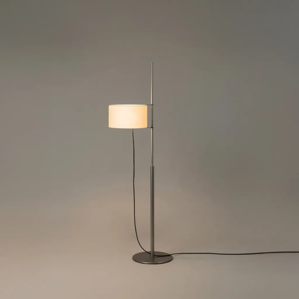 [SNC-TMDSA02] TMD, Rotating and height-adjustable white parchment lampshade for nickel structure.