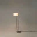 TMD, Rotating and height-adjustable white parchment lampshade for nickel structure.