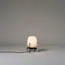Cestita Metálica, Stainless steel structure. White opal glass lampshade.
