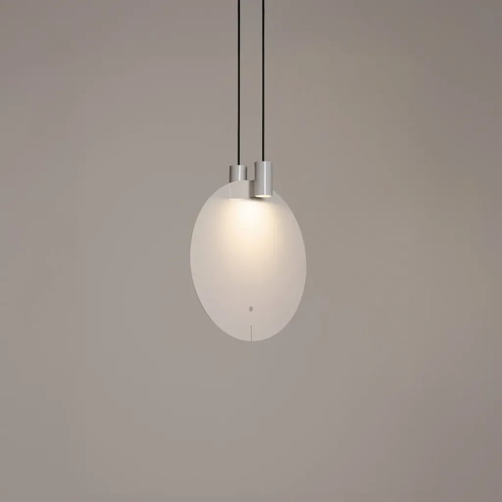 Bijou L, Glossy creme white metallic structure. Dimming 1-10 V.