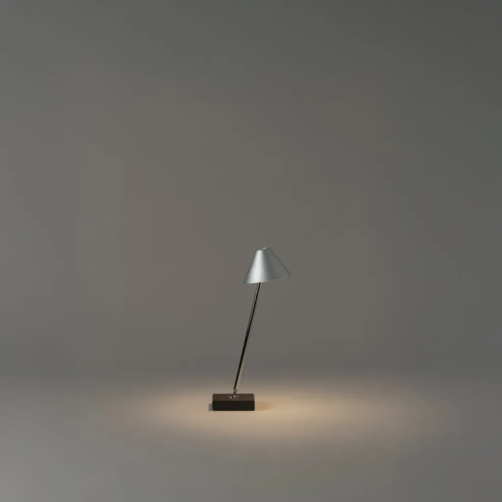 Gira Mini, Natural anodized aluminum orientable lampshade.